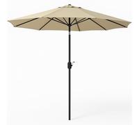 BAKAJI Sombrilla de jardín parasol de 2,7 metros para balcón, sistema Air Vent, inclinación ajustable y apertura manivela, revestimiento anti UV impermeable para mar, terraza, playa