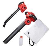 BAKAJI - Soplador de Gasolina para jardín, Motor de Gasolina de 2 Tiempos, 26 CC, 8500 RPM, 3 en 1, Aspirador triturador y soplador de Hojas con Bolsa de Recogida de 35 l, para Espacios Exteriores