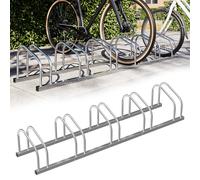 BAKAJI Soporte para Bicicleta de Piso o en Pared para Exterior con Material de Montaje Incluido, Soporte Horizontal para Bicicleta desde o la Pared
