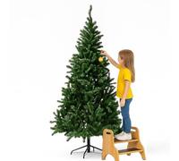 BAKAJI Supreme - Árbol de Navidad muy frondoso, muy relleno, 1401 ramas de pino verde, base de hierro en cruz, alta calidad, montaje sencillo con ramas empotradas, muy frondoso, decoración navideña