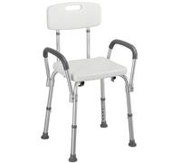 BAKAJI Taburete de Ducha con Respaldo y reposabrazos extraíbles. Silla de bañera. Soporte para Personas Mayores