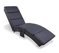 Bakaji Tumbona Chaise Longue - de Cuero Artificial con Almohadas Acolchadas y Bases Cilíndricas de Acero Cromado, 154x51x73 cm, Negro - Diván Chaise Lounge, Sillón Relax Chaise Lounge, Sofá Lounge