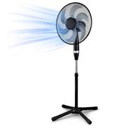 BAKAJI Ventilador de pie Potencia 75 W negro con 6 aspas Diámetro 40 cm y rejilla de 45 cm, Air Fan autoportante con base ancha y sólida y 3 velocidades seleccionables con anillo deslizante