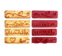 Bake Cut - Juego de moldes de galletas de San Valentín, reutilizable Dough Cutter Tool Kit, Easy Release Baking Shape Form with Design, Kitchen Baking Tool for Holiday Cooking Use, Cookie Maker Home