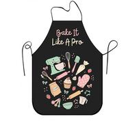 Bake It Like a Pro Delantal, negro clásico Hornear Cocina Delantal para Cocina, Perfecto para Chefs caseros y entusiastas de la Hornear, Negro, 24x31 Inch