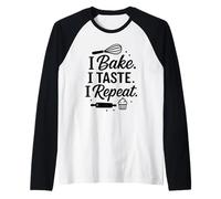 Bake Taste Repeat First Mothering Sunday Cute Baking Mom Camiseta Manga Raglan