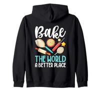 Bake The World A Better Place - Rodillo de amasar para Tartas Sudadera con Capucha