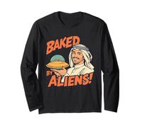 Baked by Aliens - Funny Retro Sci-Fi Vintage UFO Humor Manga Larga