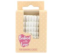 Baked with Love 650542 - Juego de 100 mini estuches para magdalenas, pasteles de hadas y cupcakes, color blanco