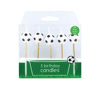 Baked With Love Velas para tartas de fútbol, decoraciones para cupcakes, paquete de 5 velas