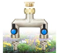 BAKENLON Distribuidor de agua para grifo de 2 vías, distribuidor de agua de 2 vías con 3 adaptadores de 3/4 pulgadas a 1/2 pulgadas, distribuidor Gardena de 2 vías con interruptor separado para cocina
