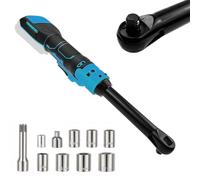 BAKENLON Llave de carraca eléctrica de 80 N.M, cabeza extendido (16 cm), cuello extendido (sin pilas), 3/8"