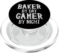 Baker by Day Gamer by Night Funny Local Pastry Bakery Owner PopSockets PopGrip para MagSafe