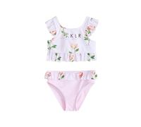 BAKER BY TED BAKER Niñas Bikini de 2 Piezas de Dos Tonos con Rayas y Volantes Rosa 5 Años