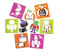 Baker Ross AR654 Plantillas de plástico, ideales para que los niños creen y diseñen libros, tarjetas e imágenes temáticas de Halloween, perfectas para el hogar, la escuela y proyectos de grupos de manualidades (paquete de 6), surtidos