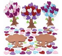 Baker Ross Árbol de Espuma Corazon Amor - Paquete de 5, Manualidades de Pascua para Niños (FC455)