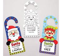 Baker Ross AT167 Kits Perchas de Puerta Navideñas para Colorear (Pack de 10) - Artes y manualidades festivas