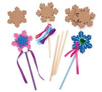 Baker Ross AT173 Varitas mágicas de madera Copo de nieve (Paquete de 6) - Artes y manualidades para niños