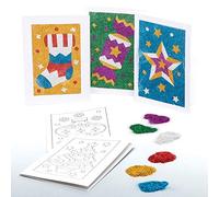 Baker Ross AT325 Kits Tarjetas Navideñas Glitter, Paquete de 6