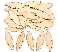 Baker Ross AT473 - Plumas de Madera - Elementos Esenciales de la Sala de Manualidades para Niños (Paquete de 40)
