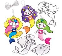 Baker Ross Atrapasol Sirena AT693 (Pack de 10) Efecto de Vidrio de Colores para niños para Realizar y exhibir