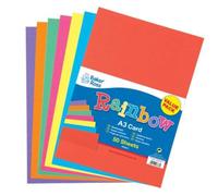 Baker Ross AV536 A3 - Tarjetas de colores arcoíris - Pack de 50 tarjetas para proyectos de arte y manualidades