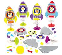 Baker Ross AX181 Juguetes Saltadores De Cohete Espacial - Paquete De 8, Juguetes De Halloween, Pequeños Juguetes Que Hacen Estallar Con Divertidos Personajes Espeluznantes