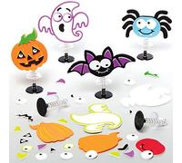 Baker Ross AX223 Juguetes Saltadores De Halloween - Paquete De 8, Juguetes De Halloween, Pequeños Juguetes Que Hacen Estallar Con Divertidos Personajes Espeluznantes