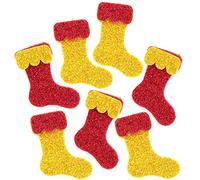 Baker Ross AX311 Pegatinas De Espuma Y Purpurina En Forma De Calcetín De Navidad - Paquete De 100, Pegatinas Para Niños, Ideales Para Proyectos De Manualidades Navideñas