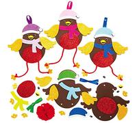 Baker Ross AX345 Decoraciones Combinables Petirrojo Festivo Árbol De Navidad- Paquete De 8, Perfecto Para Proyectos De Manualidades De Navidad Para Niños