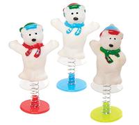Baker Ross AX375 Juguetes Saltadores Oso Polar - Paquete De 6, Juguetes Novedosos Para Niños, Rellenos Ideales Para Bolsas De Fiesta Y Pequeños Regalos Para Niños