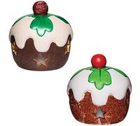 Baker Ross AX394 Portavelas De Cerámica En Forma De Pudín De Navidad - Paquete De 3, Para Decorar Y Exhibir, Decoraciones Navideñas, Proyecto Ideal De Manualidades Para Niños