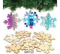 Baker Ross AX403 Decoraciones 3D Copo De Nieve De Madera - Paquete De 6, Decoraciones Navideñas Para Que Los Niños Hagan Y Exhiban, Proyecto Ideal De Manualidades Y Manualidades Para Niños