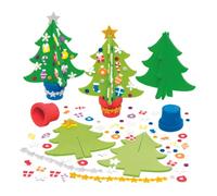 Baker Ross AX427 Kit Árbol De Navidad - Paquete De 4, Manualidades Festivas Para Niños, Paquetes De Actividades Y Decoraciones Navideñas Para Niños