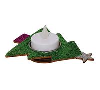 Baker Ross AX429 Portavelas De Madera En Forma De Arbol De Navidad - Paquete De 4, Para Decorar Y Exhibir, Decoraciones Navideñas, Proyecto Ideal De Manualidades Para Niños