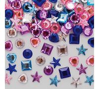 Baker Ross AX433 Gemas Acrílicas De Cristal Autoadhesivas De Invierno - Paquete De 200, Arte Y Manualidades De Navidad Para Niños