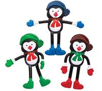 Baker Ross AX450 Juguetes Plegables De Pingüino - Paquete De 4, Juguetes Navideños Para Niños, Ideales Para Regalos De Fiesta, Botines O Bolsas De Premios Y Rellenos De Calcetines