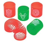 Baker Ross AX453 Mini Resortes De Navidad - Paquete De 12, Resortes De Juguete Para Niños, Rellenos De Calcetines, Bolsas De Fiesta Y Juguetes Pequeños Para Niños