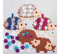 Baker Ross AX460 Kits Decoración De Espuma De L”Árbol De Navidad Erizo De Nieve- Paquete De 5, Suministros Creativos De Arte Y Manualidades Navideños Para Que Los Niños Hagan Y Decoren