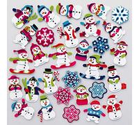 Baker Ross AX481 Pegatinas De Espuma Muñeco De Nieve - Paquete De 200, Para Manualidades Y Proyectos De Arte Para Niños, Tarjetas, Bolsos De Fiesta Y Decoraciones