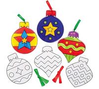 Baker Ross AX560 Decoraciones Bola De Navidad con Laza, 10 cm, Blanco