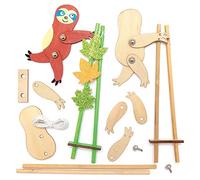 Baker Ross AX577 Kits De Madera Perezoso Acróbata - Paquete De 3, Haga Tus Propios Títeres Para Niños, Artes Y Proyectos De Artesanías De Madera