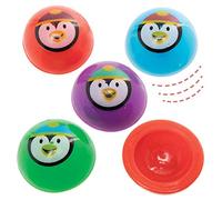 Baker Ross AX582 Juguetes Saltadores Pinguino - Paquete De 12, Pequeños Juguetes Con Divertidos Personajes Navideños