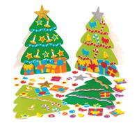 Baker Ross AX594 Kits De Tarjetas Combinables Árboles De Navidad - Paquete De 6, Personalizas Tus Propias Tarjetas Festivas, Manualidades Para Niños