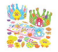 Baker Ross AX814 Kits de corona de Pascua - Paquete de 3 actividades de espuma para que los niños puedan montar, decorar y exhibir, ideal como regalo para niños creativos