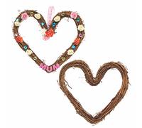 Baker Ross AX854 Guirlanda Corazón de Ratán - Paquete de 2, Perfecto para exhibiciones de temporada, decorar con piñas, bayas, ramas de pino y más, material ecológico