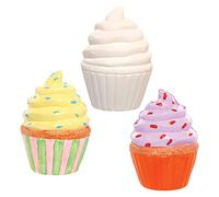 Baker Ross AX856 Cupcake para Apretar - Paquete de 4, decora tu propio juguete para apretar para niños y para proyectos de manualidades