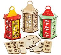Baker Ross AX861 Kit Linternas Chinas - Paquete de 3, para que los niños pinten, decoren y exhiban para las celebraciones del año nuevo chino