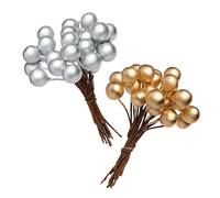 Baker Ross Bayas Doradas y Plateadas (paquete de 100) perfectas para manualidades y decoraciones navideñas, ideales para la escuela, el hogar, grupos de manualidades y más, varios