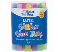 Baker Ross Bolígrafos de Pegamento con Purpurina de Colores Pastel - Paquete de 24, Suministros de Arte para Niños (FC341)
